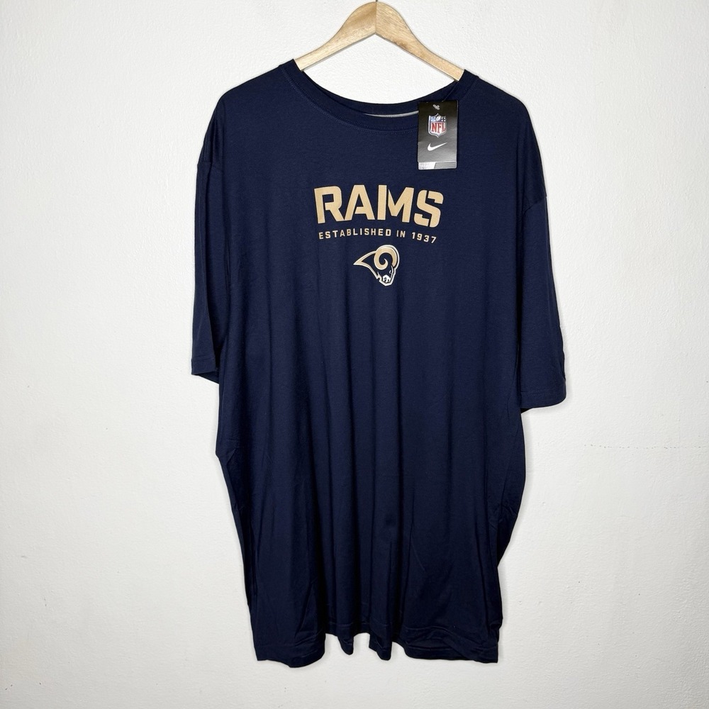 New Nike NFL Training Los Angeles Rams T-Shirt Tee Shirt Mens 4XL Tall